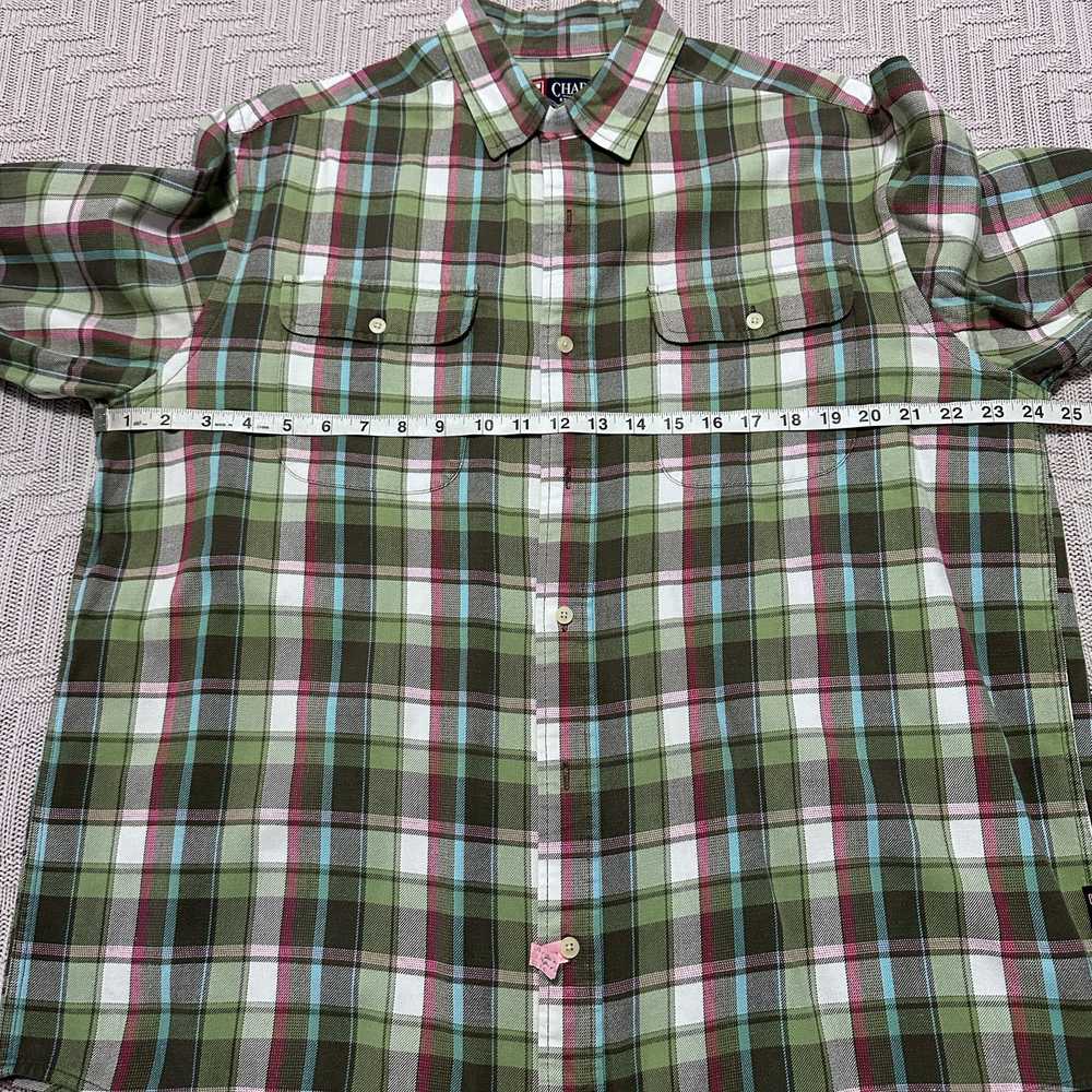 Chaps Chaps green plaid flannel button down - image 6