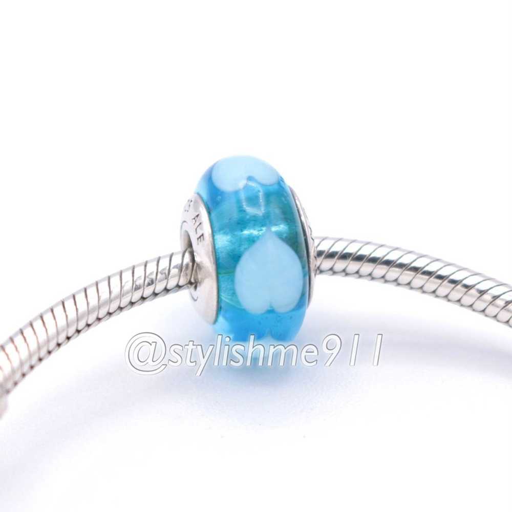 pandora Authentic PANDORA Aqua with Blue Hearts C… - image 4