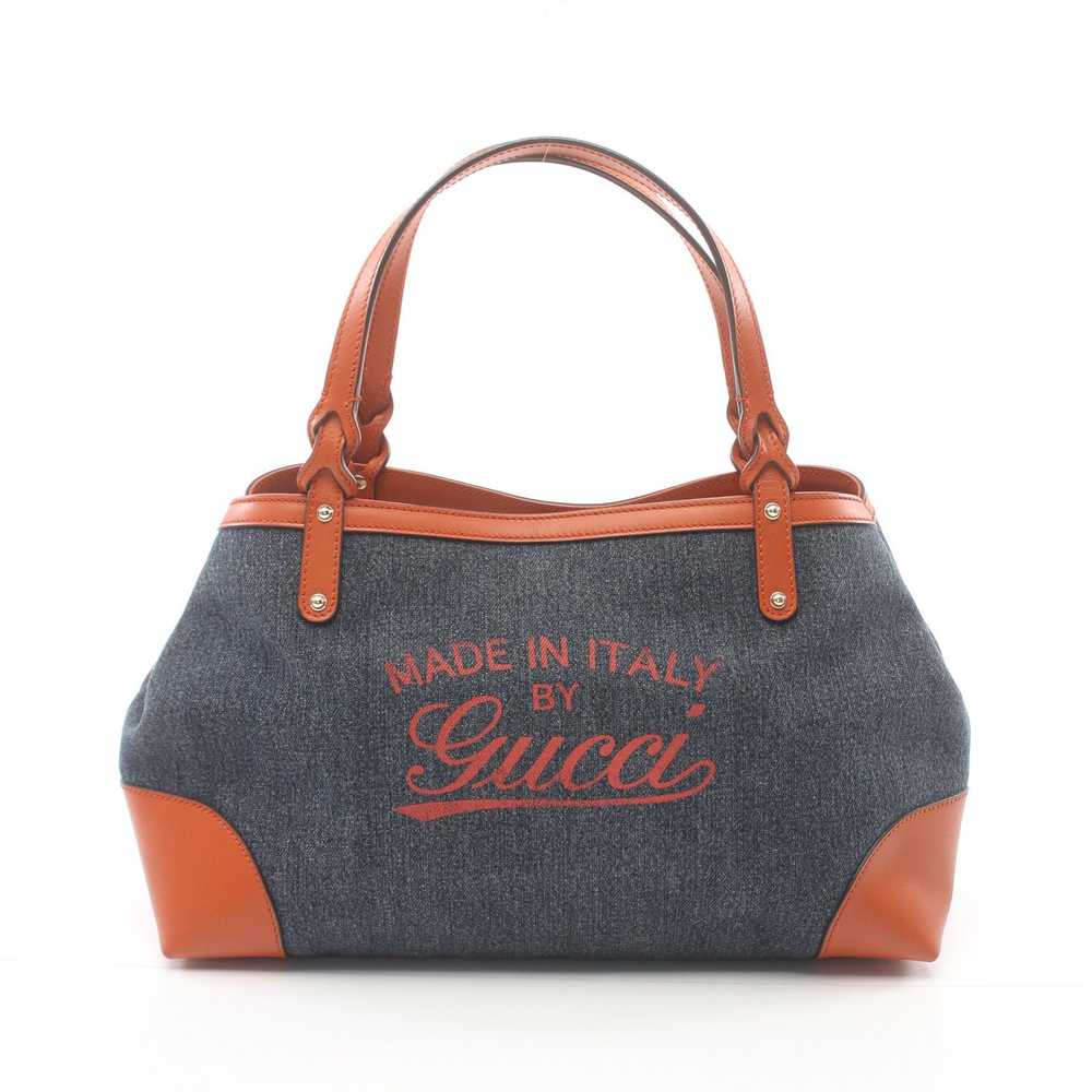 Gucci Gucci Gucci Craft Handbag Tote Bag Denim Le… - image 1