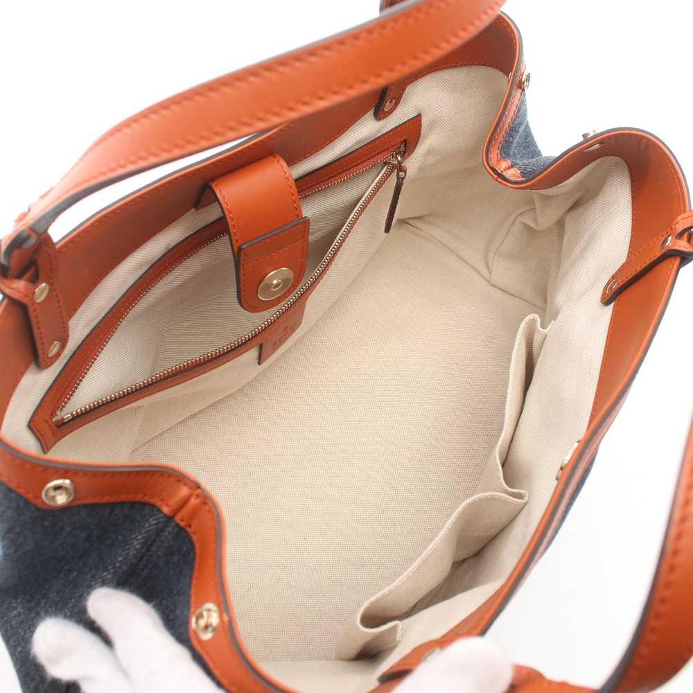 Gucci Gucci Gucci Craft Handbag Tote Bag Denim Le… - image 3