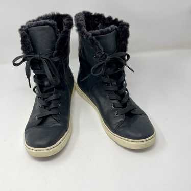 Ugg UGG Croft Luxe Quilt Black Leather Shearling A