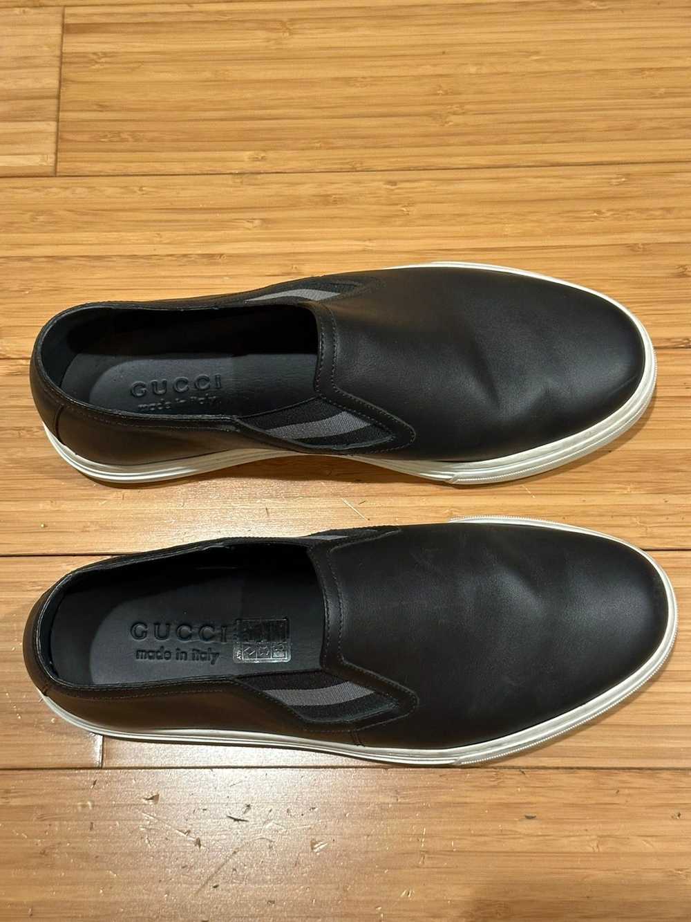Gucci Gucci Low Cut Leather Black Slip-on Sneaker… - image 10