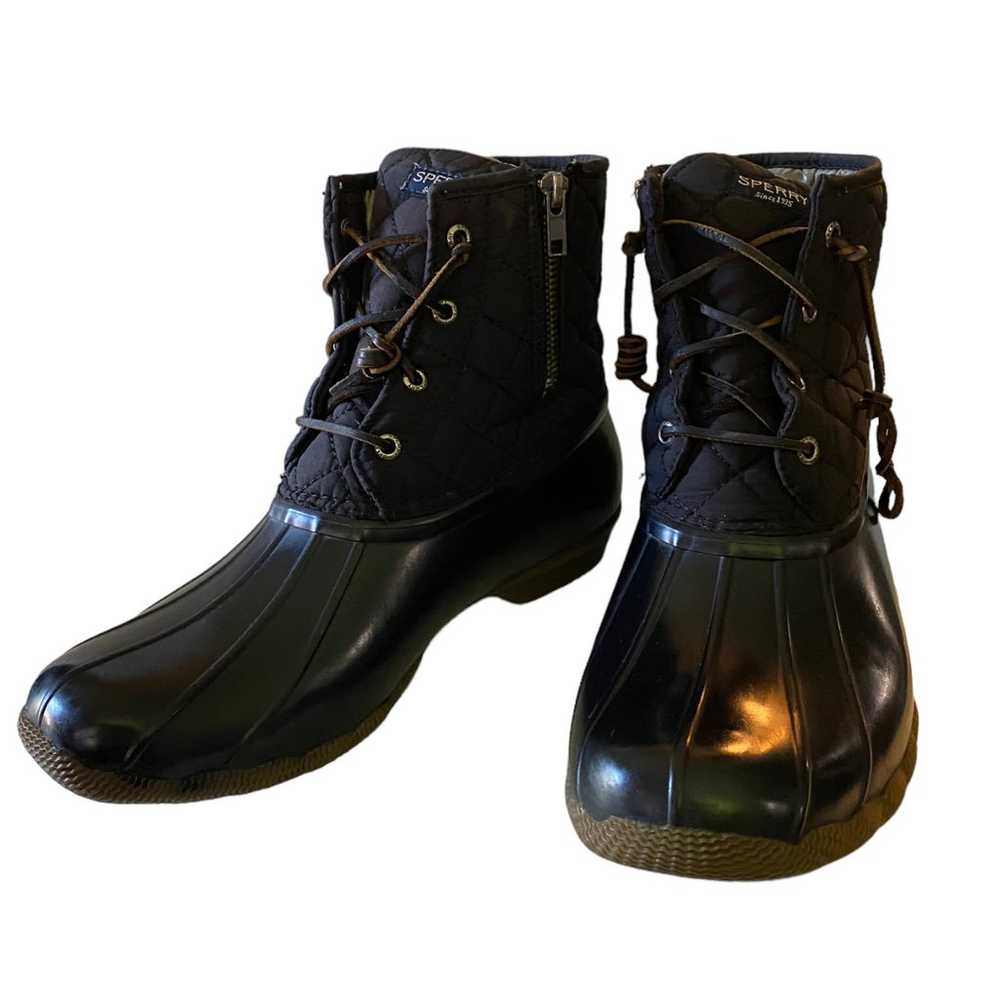 Sperry Black Waterproof Winter Rubber Boots Size … - image 1