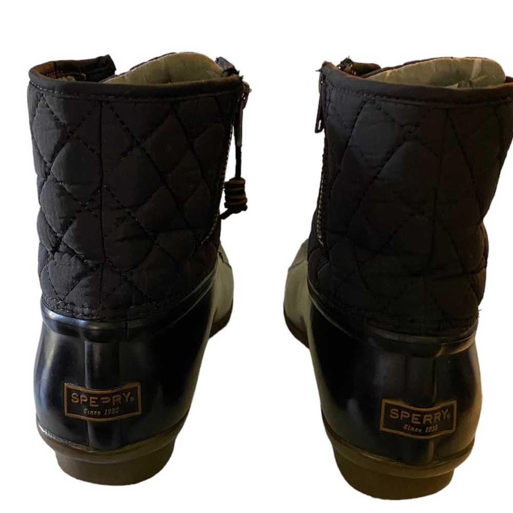 Sperry Black Waterproof Winter Rubber Boots Size … - image 4
