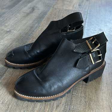 Miista Cecilia Two-Buckle Leather Booties