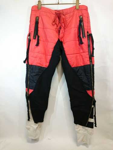 Greg Lauren Red Puffy Zip Pant