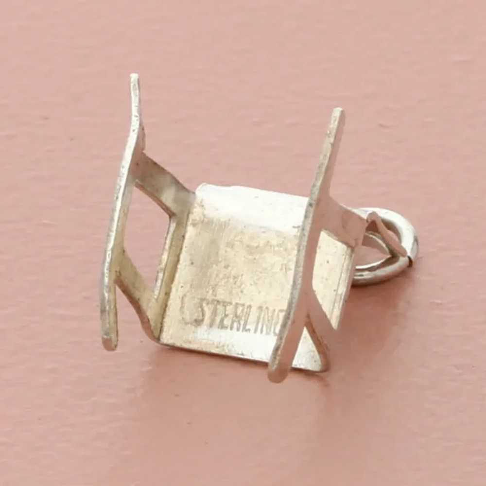 Sterling Silver Vintage 3D Rocking Chair Charm - image 3
