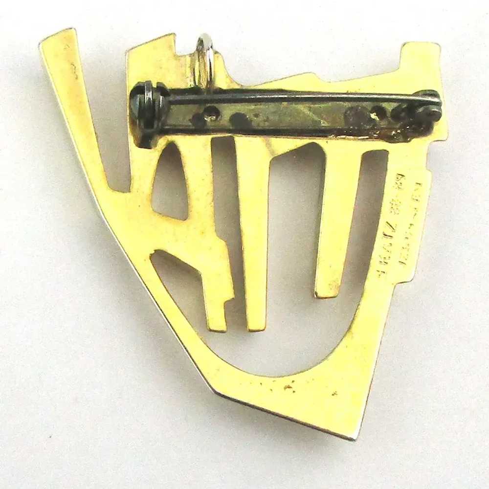 Modernist Michael Katz Judaica Pin Pendant Jerusa… - image 4