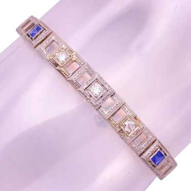 Luxurious Art Deco Era Bracelet Platinum on 14K Go