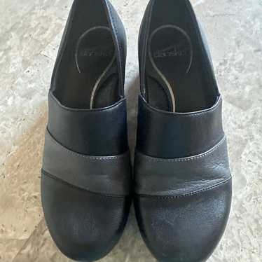 Dansko Tenley Leather Black Grey clogs size 37