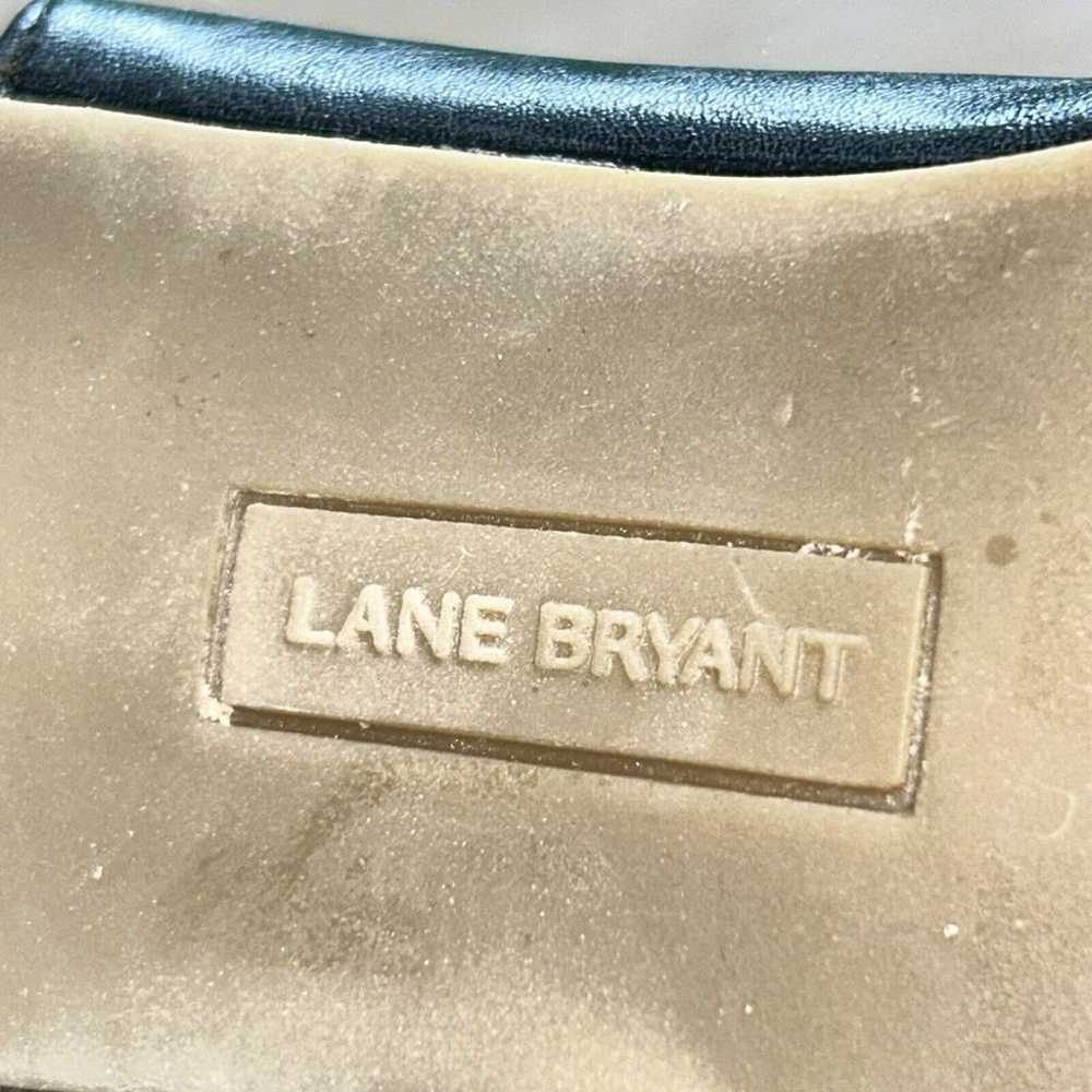 Lane Bryant Black Leather Peep Toe Buckle 4" Boot… - image 10
