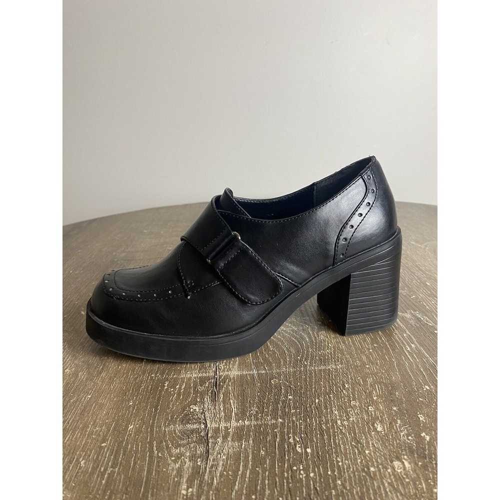 Mudd Chunky Block Platform Loafer Heels Shoes Vin… - image 2