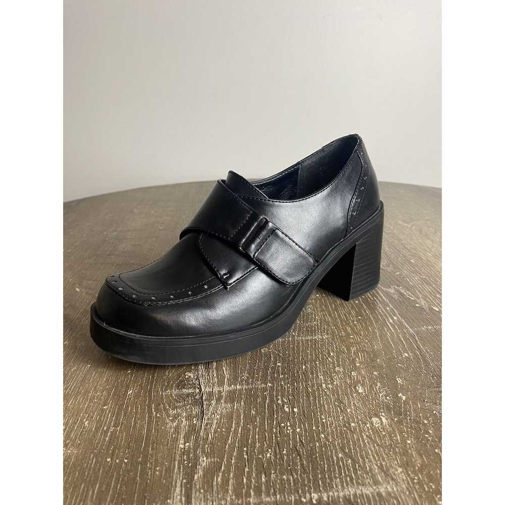 Mudd Chunky Block Platform Loafer Heels Shoes Vin… - image 3