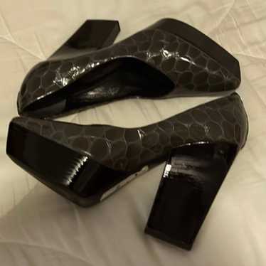 Jil Sanders Croc Embossed Platform Heels - image 1