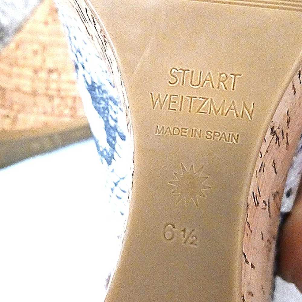 Stuart Weizmann Sandal Sz 6.5 GRAY Jean Wedge Hee… - image 11