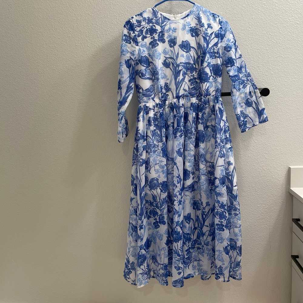 Blue floral dress - image 1