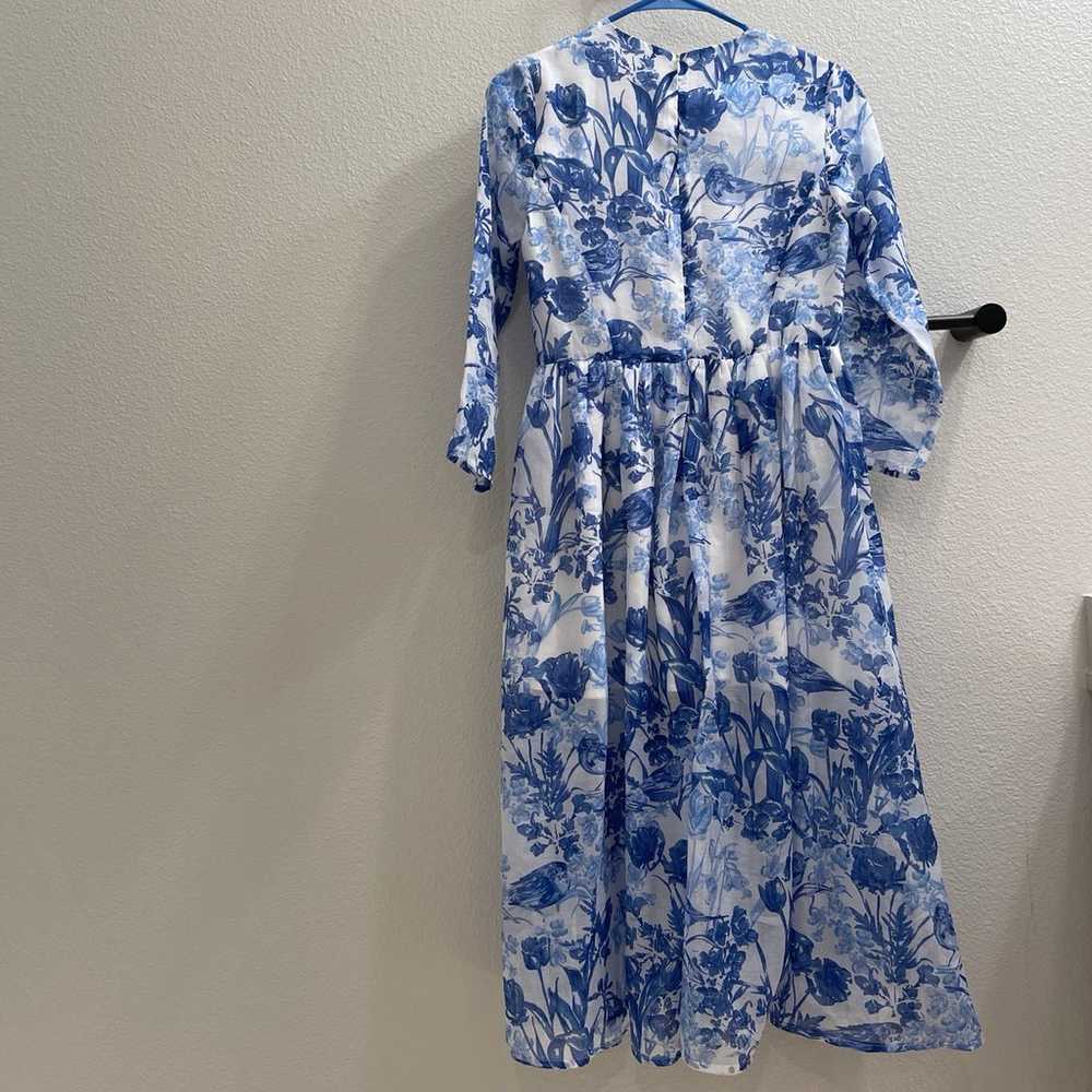 Blue floral dress - image 4
