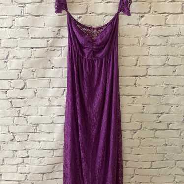 Beautiful Purple Lace Maternity Dress Floor Length