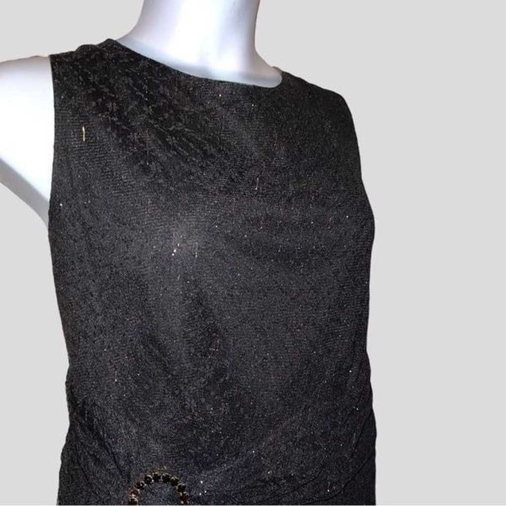 Perceptions black evening dress with gold sparkle! - image 3