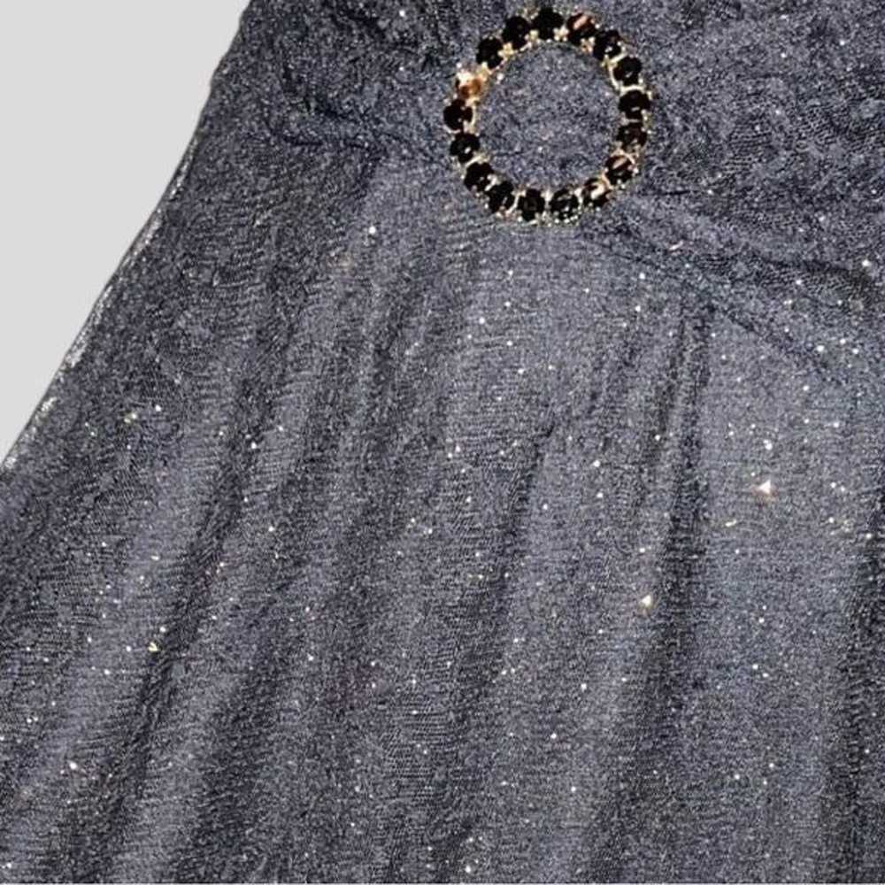 Perceptions black evening dress with gold sparkle! - image 7