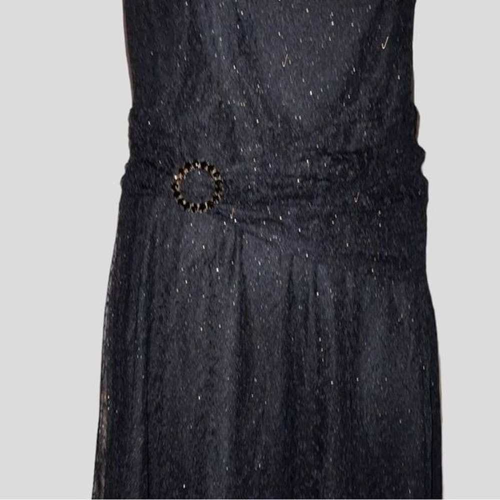 Perceptions black evening dress with gold sparkle! - image 8