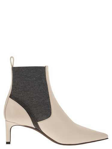 Brunello Cucinelli Leather Heeled Ankle Boots With