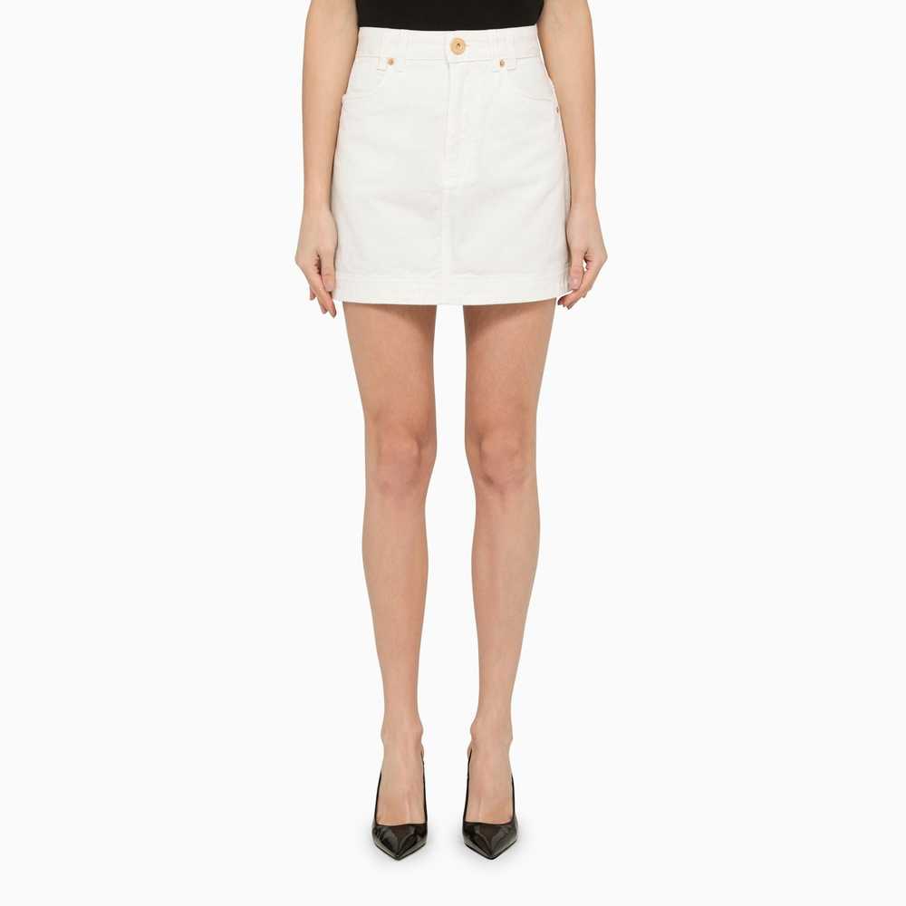 Balmain White Denim Miniskirt - image 1