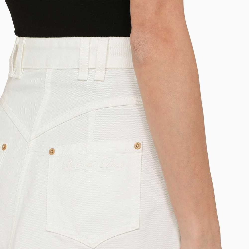 Balmain White Denim Miniskirt - image 5