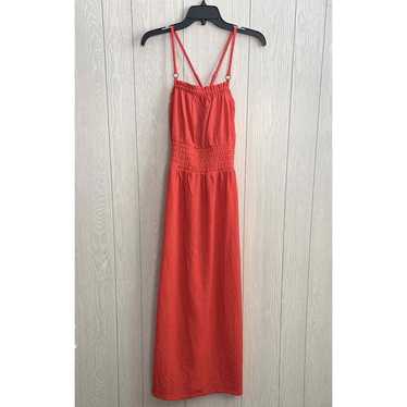 Michael Kors Geranium Coral Sleeveless Midi Dress 