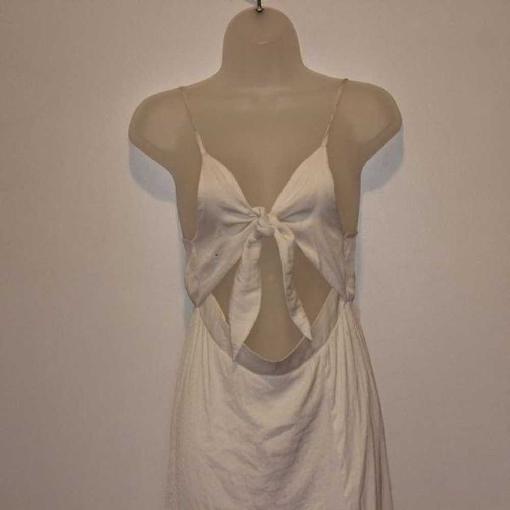 NSR White Spaghetti Strap Midi Dress With Cutout … - image 3
