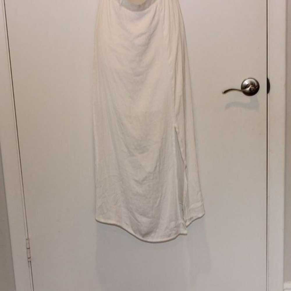 NSR White Spaghetti Strap Midi Dress With Cutout … - image 4