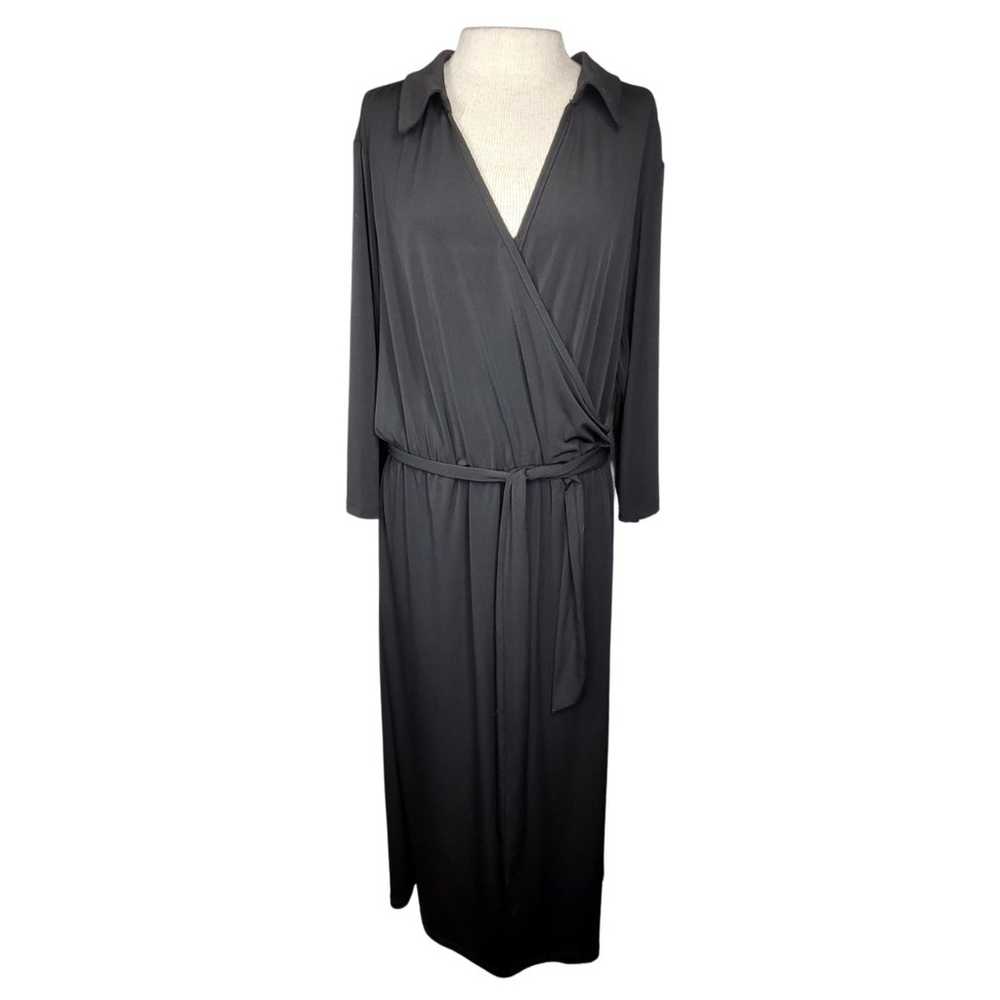 Black Faux Wrap Dress Size 2X - image 1