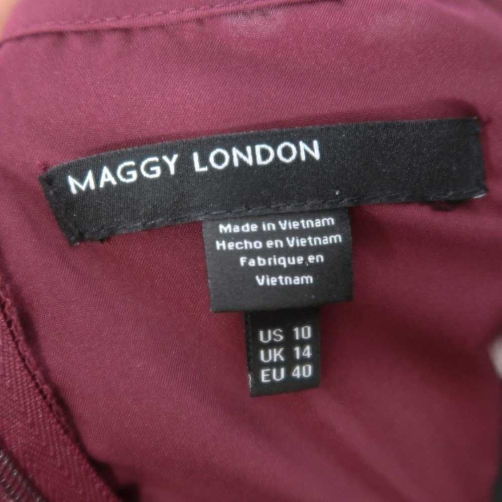 Maggy London Burgundy & White Floral Tiered Midi … - image 3