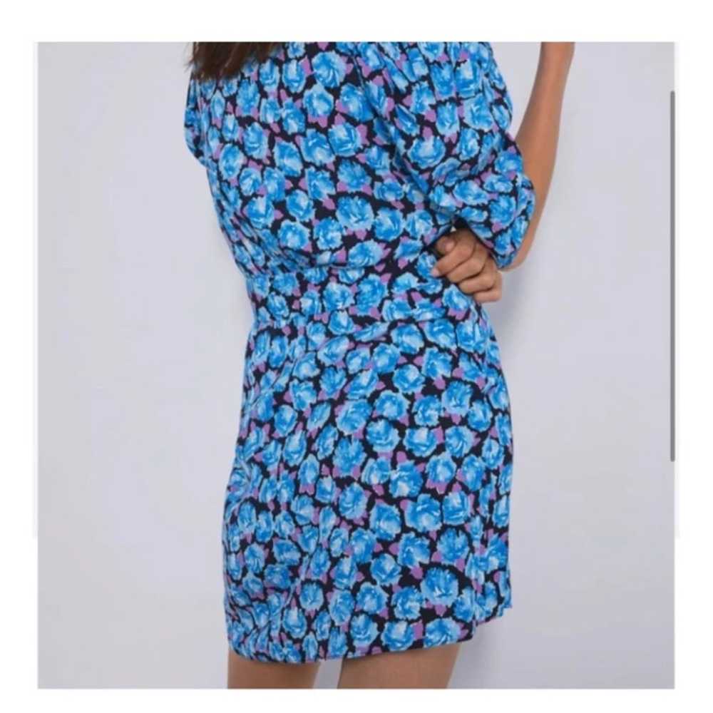 ZARA BLUE FLORAL DRESS SMALL - image 3