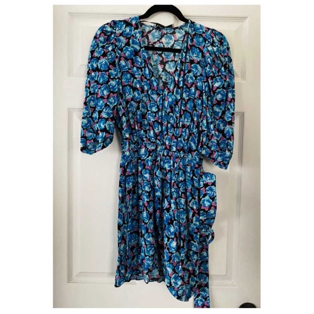 ZARA BLUE FLORAL DRESS SMALL - image 4