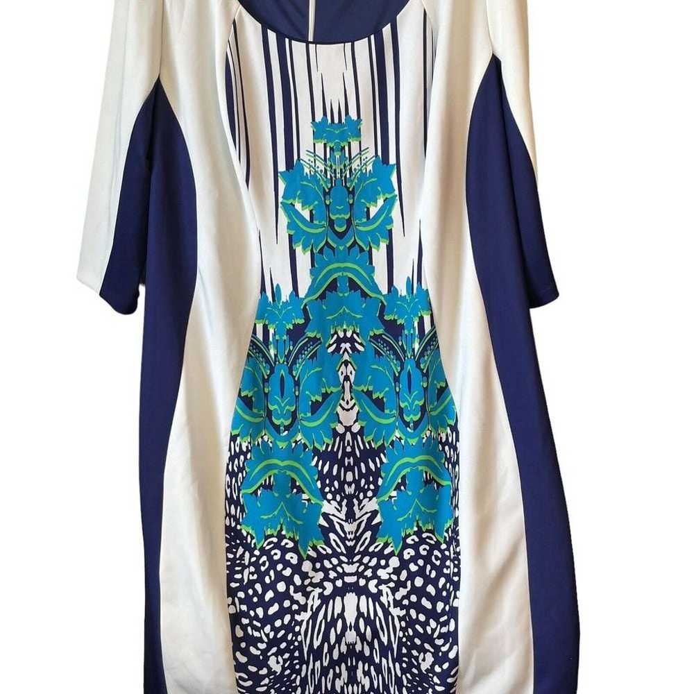 Sangria Sheath Dress Color Block Placed Geometric… - image 4