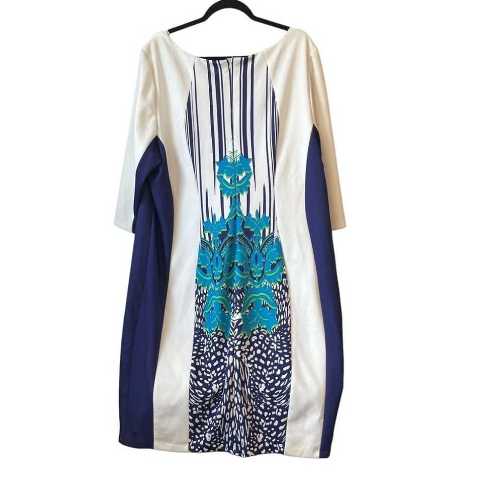 Sangria Sheath Dress Color Block Placed Geometric… - image 5