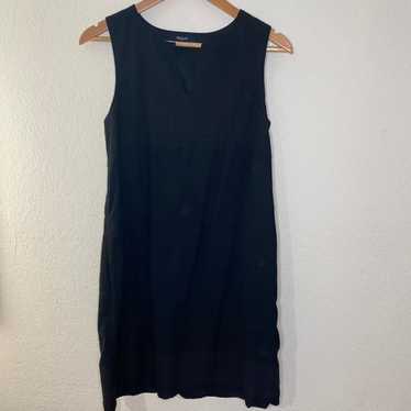 Madewell black embroidered shift dress