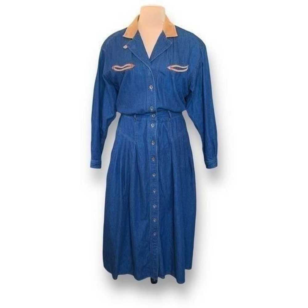 Vintage Liz Claiborne Dress Western Style Denim T… - image 10