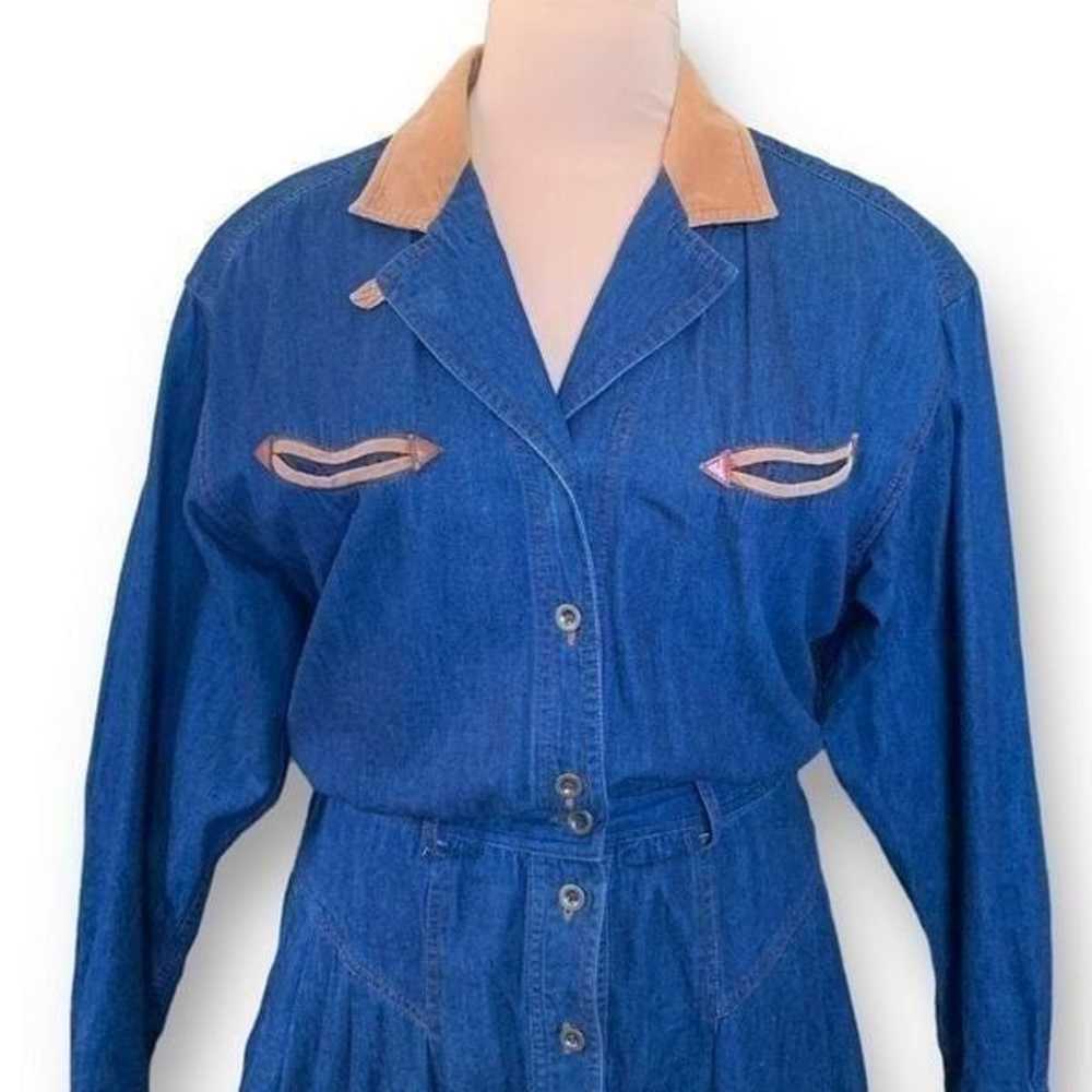 Vintage Liz Claiborne Dress Western Style Denim T… - image 2