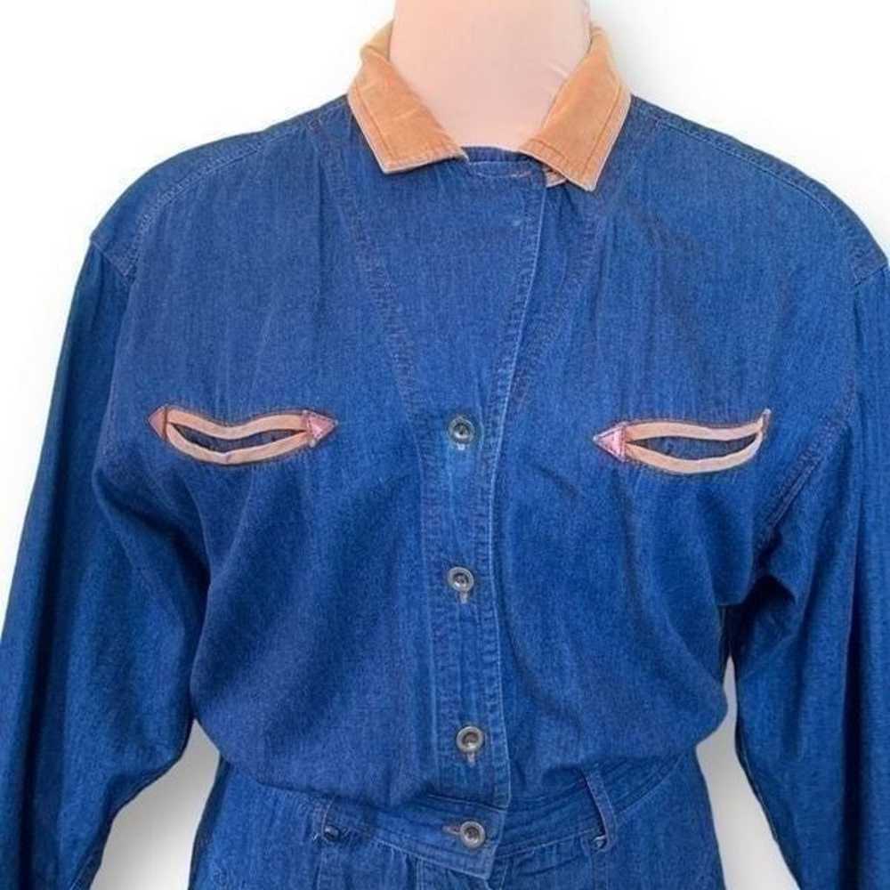 Vintage Liz Claiborne Dress Western Style Denim T… - image 3