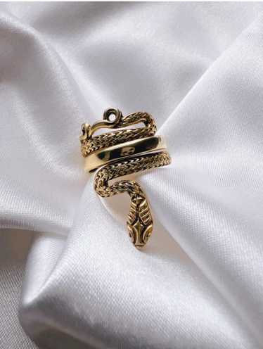 platinum & gold plated snake ring