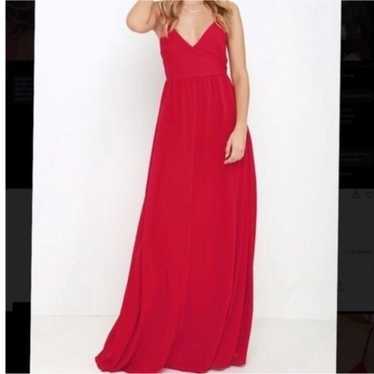 lulus all about love bright red maxi dress