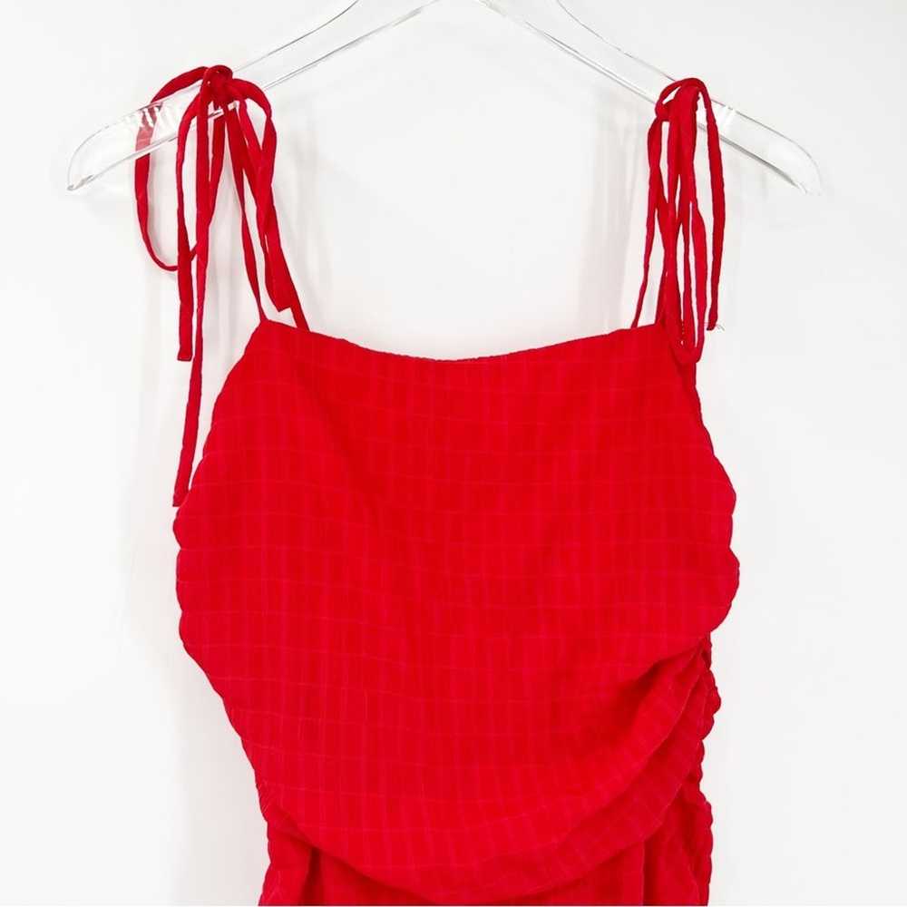 Lovers + Friends Amy Ruched Mini Dress S Red - image 4