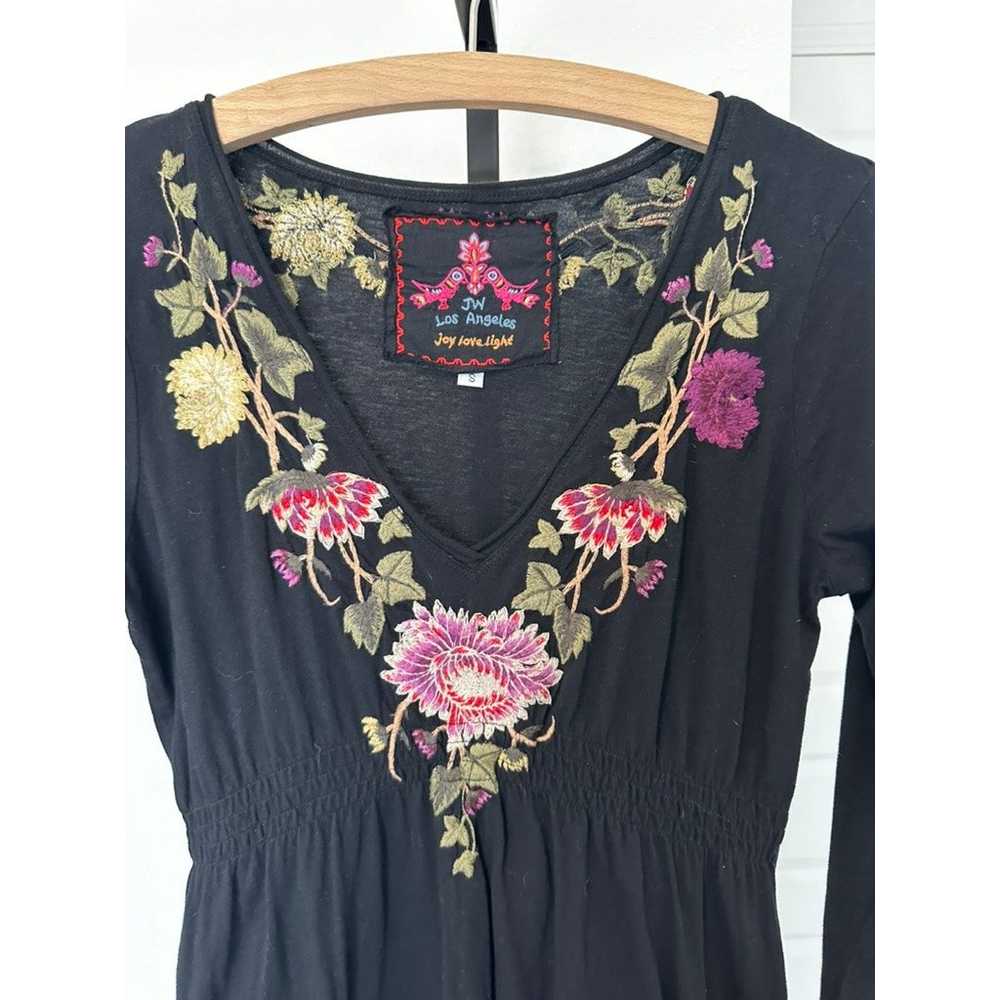 Johnny Was Black Floral Embroidered Long Sleeve M… - image 5
