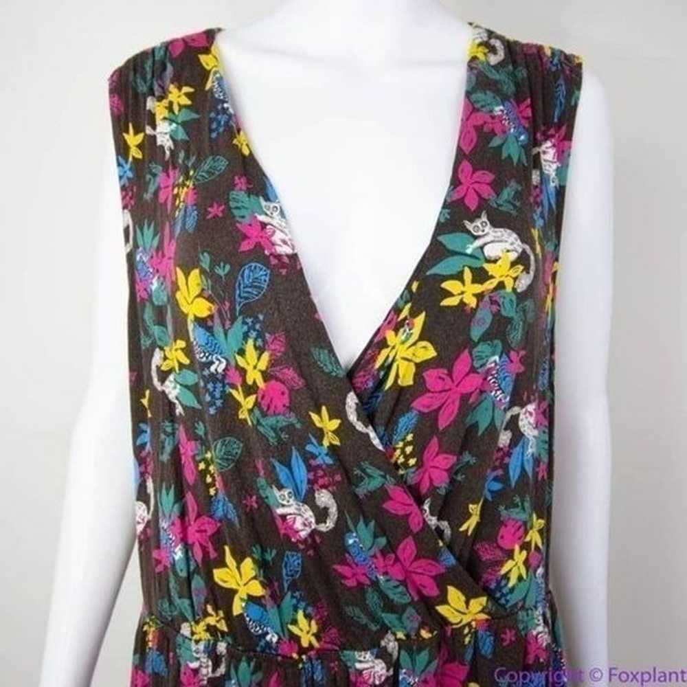 Modcloth Jungle Print Knit Dress with sash, white… - image 3