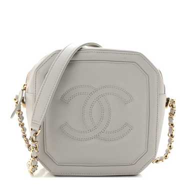 CHANEL Calfskin Quilted Camera Case Light Grey