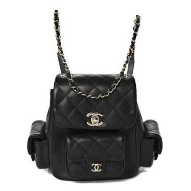 CHANEL Shiny Caviar Quilted Small Backpack Black