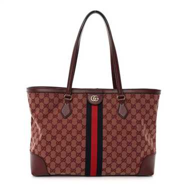 GUCCI Monogram Textured Dollar Calfskin Web Medium