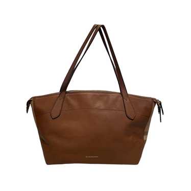 BURBERRY/Hand Bag/Plaid/Leather/BEG/